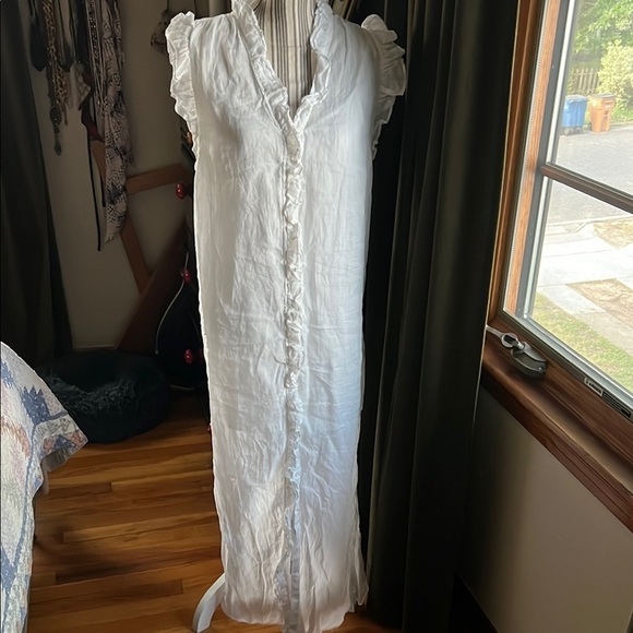 Frame White Linen Sleeveless Maxi Camisole Dress - Picture 2 of 11